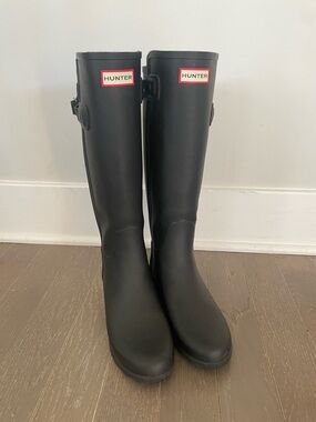 Hunter Original Tall Rain Boots – Matte Black – Women’s Size 7 – Like New